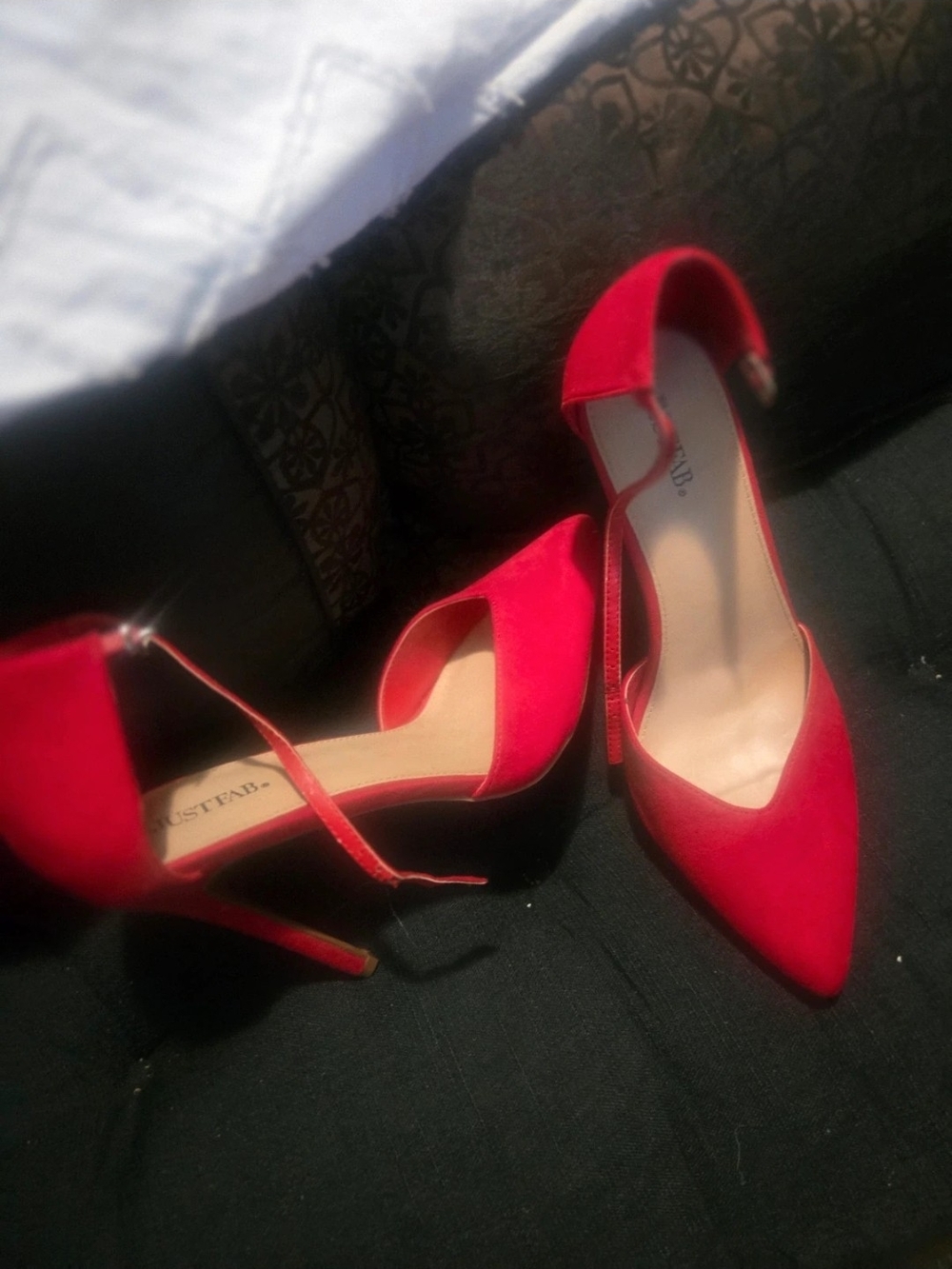 Red Pointed Toe Ankle Strap Women’s Heels